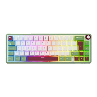 Teclado Mecanico Gamer Royal Kludge RKR65, RGB, ABNT2, Switch Brown, Branco e Verde, RKR65-GS-BW-POR em Oferta na Shopee