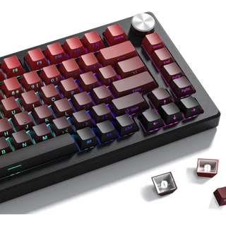 Shine Through Keycaps Com Impressão Lateral Gradiente Side Print Vermelho , Double Shot PBT 75 Por Cento , Cherry Profil