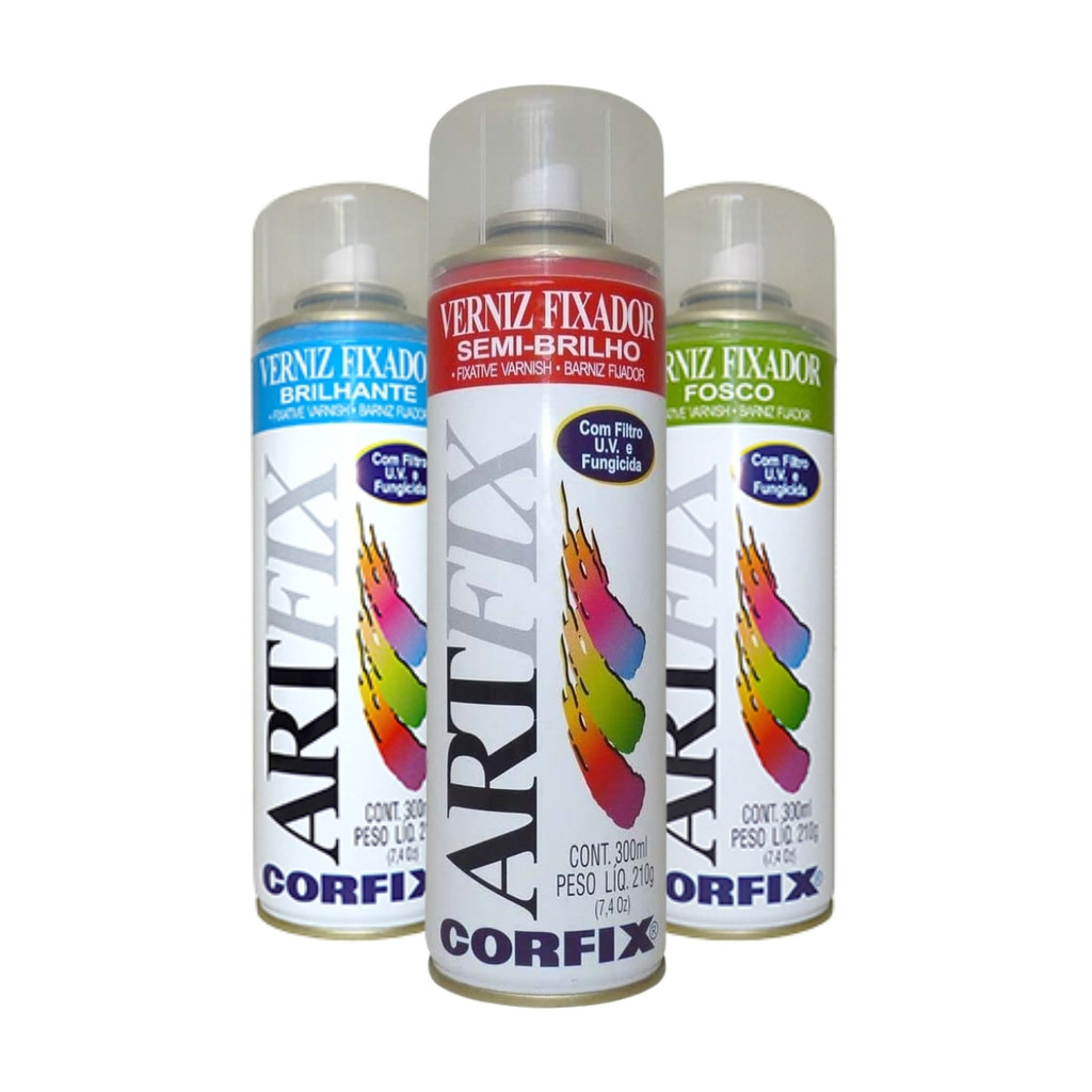 Kit Fixador Fosco, Semi-brilho e Brilhante 300ml - Corfix | Shopee Brasil