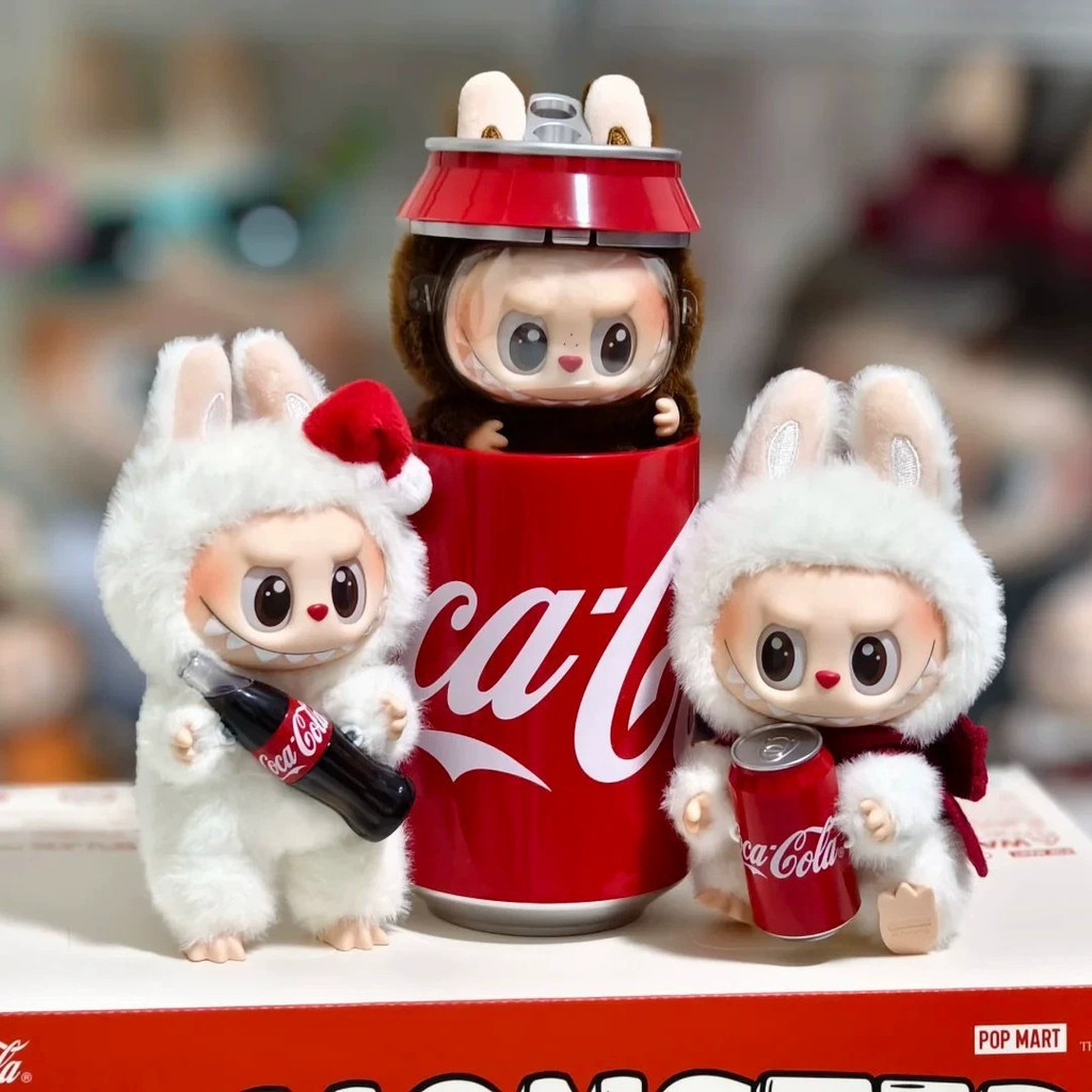 Labubu Coca-Cola Série Caixa Misteriosa Boneca Feliz Figura de Terceira Geração Coração Macaron