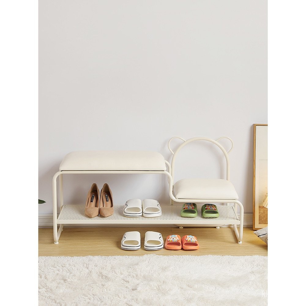 Entryway Cream Style Shoe Bench Home Doorway Shoe Rack with Seat ...