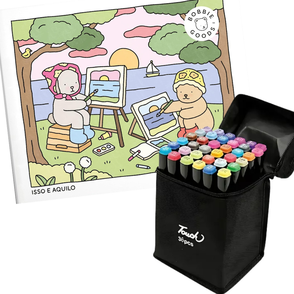 Kit Livro Bobbie Goods Isso e Aquilo + Canetinha Touch 36 Cores ...