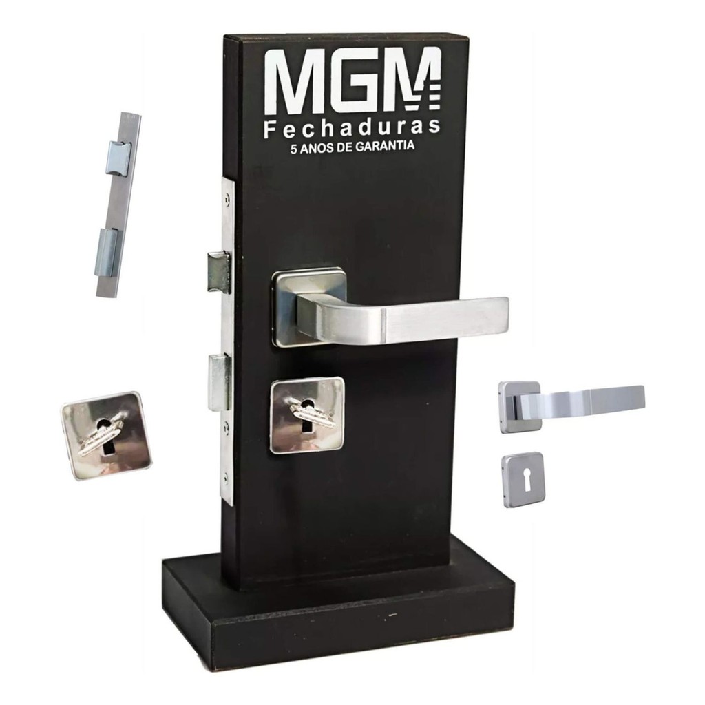 Fechadura Interna Modena Roseta Quadrada Cromada MGM