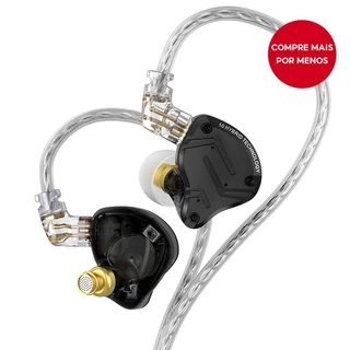KZ ZS10 PRO X HIFI Fone de Ouvido Metálico com Cancelamento de Ruído Baixo Intra-Auricular Esportivo