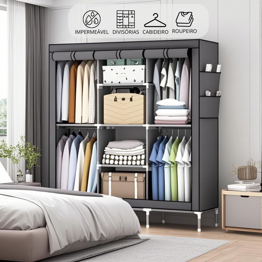 Guarda Roupa Dobrável Organizador De Roupas Armário Closet Dobrável ...