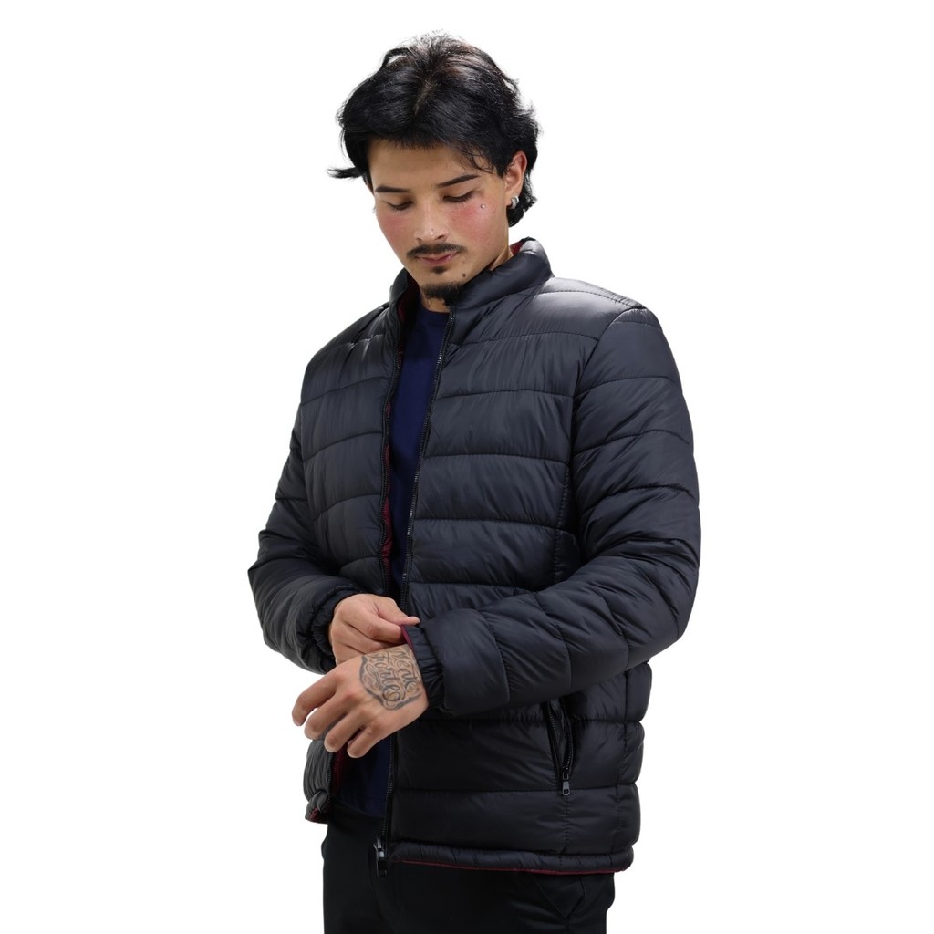 Jaqueta Dupla Face Nylon Gominho Grossa Safira Masculina M ao XG