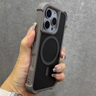 Luxo Transparente Fosco Caso De Telefone Para iPhone 11 12 13 14 15 16 Pro Max Plus Magnético À Prova De Choque Capa Pár