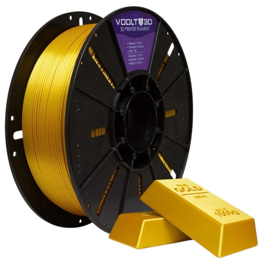 Filamento PLA Dourado V-Silk - 1kg | Shopee Brasil