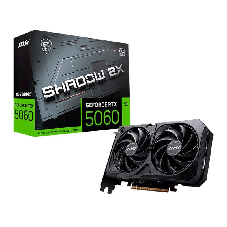 Placa de Video MSI GeForce RTX 5060 Shadow 2X OC, 8GB, GDDR7, 128-bit, G5060-8S2C