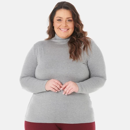 Blusa Gola Alta Cacharrel Moda Feminina Plus Size De Viscose Várias Cores 1130 DROP