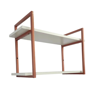 Prateleira Industrial Suspensa Organizador 2 Níveis Rose Gold MDF 60cm em Oferta na Shopee