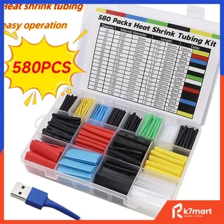 Kit 580 Peças Tubo Termo Retrátil Preto Ou Colorido Emendar Isolar Fios Cabos