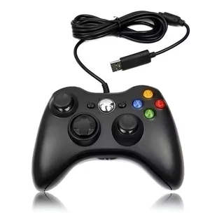 Controle De Xbox 360 Com Fio Para Video Game e PC Joystick Jogo Preto