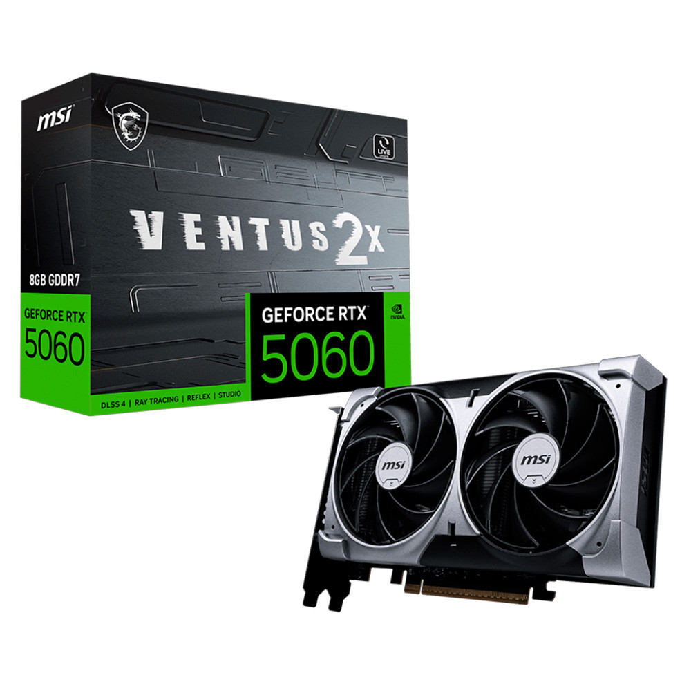Placa de Vídeo MSI RTX 5060 8GB GDDR7 128 Bits Ventus 2x OC 912-V537-017