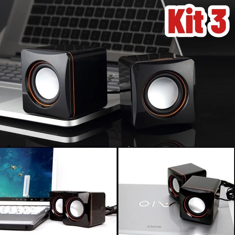 Caixa de Som USB P2 | Mini Alto Falante 6W para PC Notebook Computador Home Office