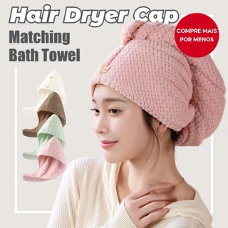 Touca de secagem de cabelo microfibra Super absorvente de secagem rápida secador de cabelo toalha combinando toalha de b