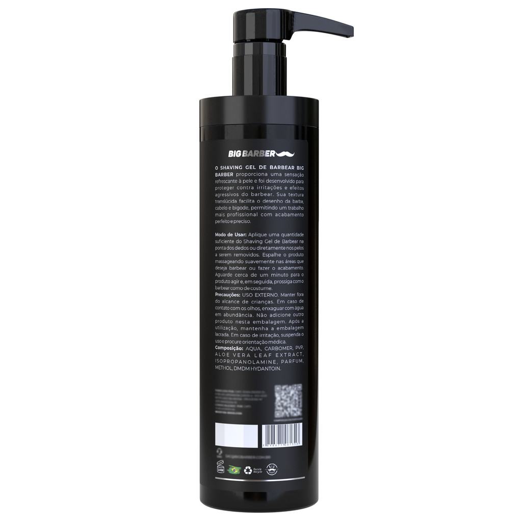 Shaving Gel De Barbear Big Barber 750ml Cream Caixa Com 12