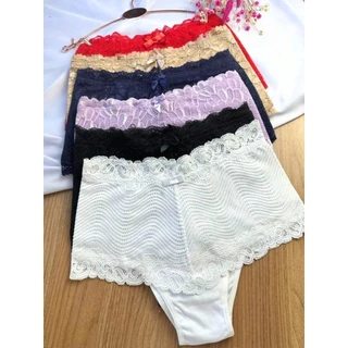 Kit 5 Calcinha Cinta De Renda Cintura Alta pós parto de Algodão Segura Barriga Do p ao gg
