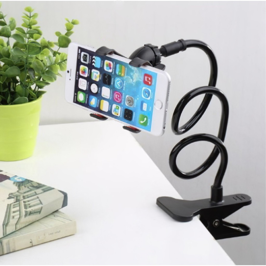 Suporte Celular Universal Articulado Cama Mesa Flexível Presilha 360 Giratório
