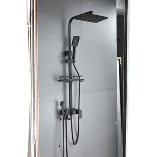 Torneira de chuveiro cromada preta de três/quatro vias com chuveiro de chuva em Oferta na Shopee