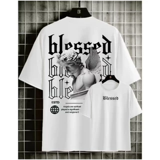 Camiseta Masculina em Algodão Camisa Blessed Streetwear Manga Curta 4.8