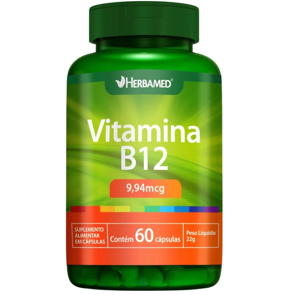 Suplemento Alimentar Vitamina B12 Metilcobalamina 9,94mcg Herbamed 60 ...