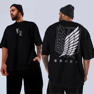 [Camiseta Premium em Algodão Puro]GXG Camiseta e Oversized Básica Algodão Anime Attack On Titan Símbolo Minimalista Arte