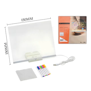Luminária LED Escrever Abajur 3D 15X15 quadro de notas tela pra escrever decoração quarto sala casa em acrílico em Oferta na Shopee