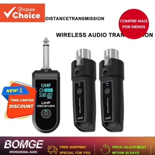 Sistema De Microfone Sem Fio UHF BOMGE K1 XLR Adaptador Transmissor Para Guitarra Mixer De Áudio Dinâmico