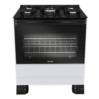 Fogão Mueller 5 Bocas Branco Bivolt Mesa De Vidro e Tripla Chama MFV5BF em Oferta na Shopee