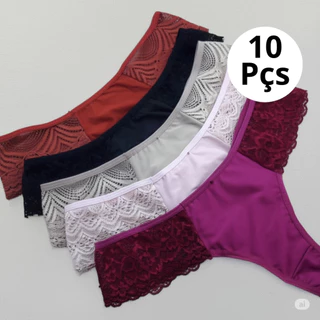 Kit Calcinha Fio Dental Renda Calcinha Feminina Lingerie Sensual em Oferta na Shopee