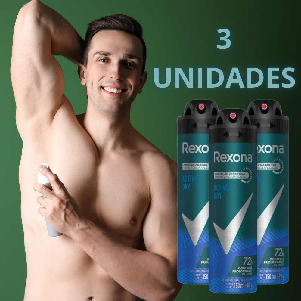 Desodorante Masculino Rexona Men Active Dry 150ml | Ação ...