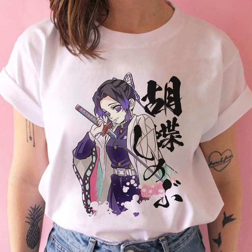 Camiseta Shinobu Hashira dos insetos Kimetsu no Yaiba Demon Slayer anime Trendy Black