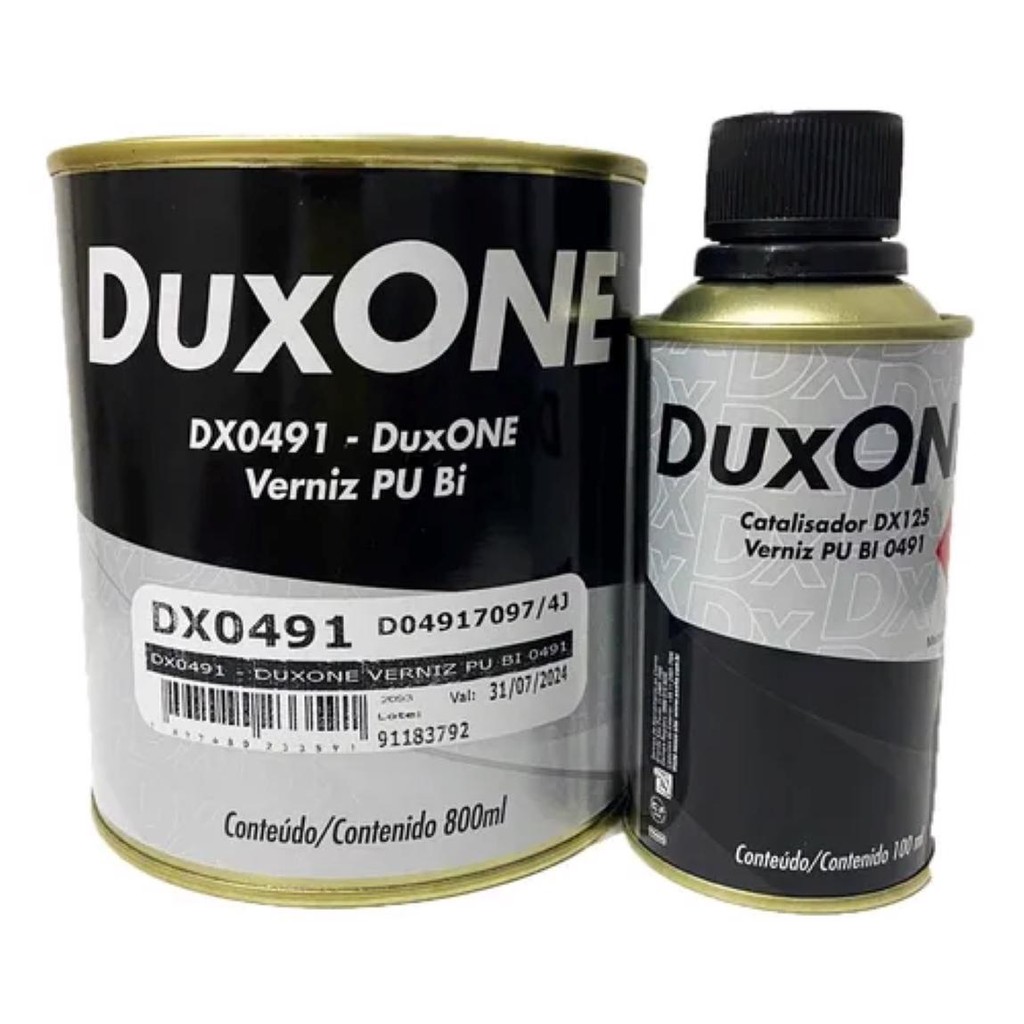 VERNIZ PU BI 0491+ CATALISADOR 0125 0,9L DUXONE | Shopee Brasil