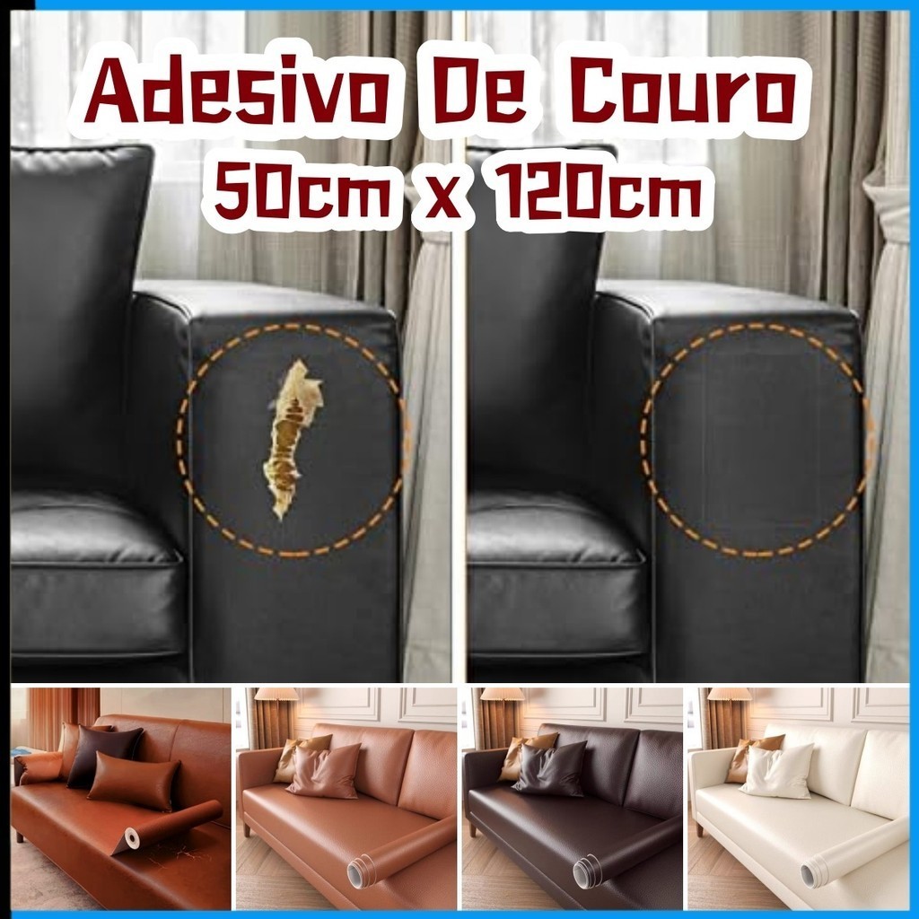 Adesivo Revestimento Couro Sintético Decoração Sofa Cadeira De Carro ...