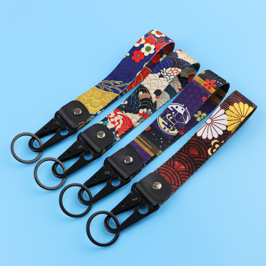 Pingente De Chaveiro Estampado Japonês , metal Em Couro