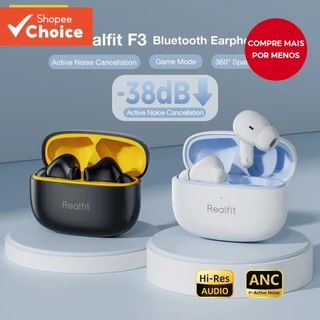 Realfit F3 Fone De Ouvido Bluetooth-38dB Esportivo Com Cancelamento De Ruído 360 ° Som Espacial Bom Baixo