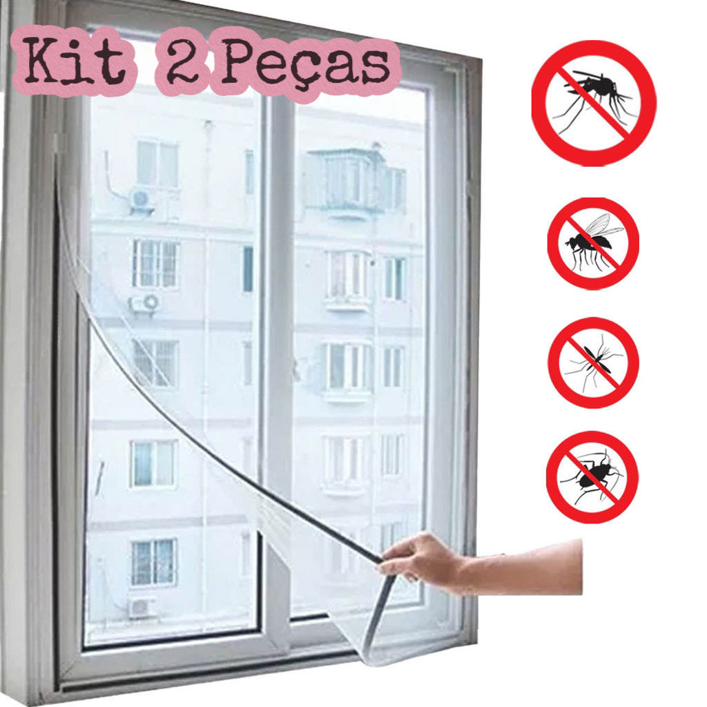 Tela De Proteção Para Janela 150x180cm Contra Insetos e Mosquitos com ...
