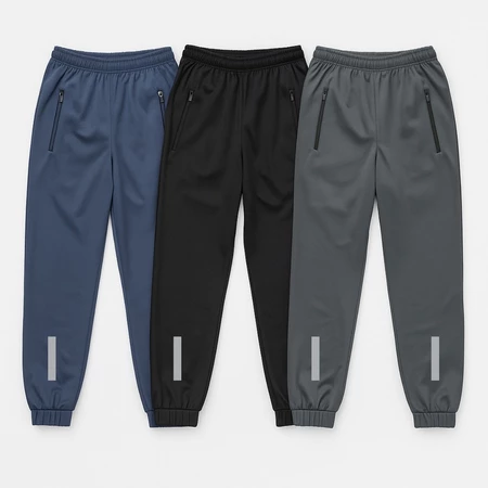 Kit Calça 3 Peças Jogger Dry Fit Academia Masculina Adulta com Bolso Zíper Flanelada