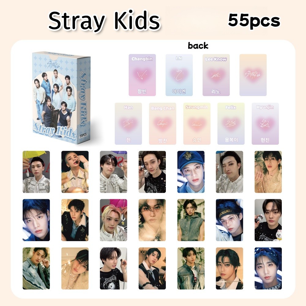 50-55pcs STRAY KIDS Holographic Laser Lomo cards Perfect Day with