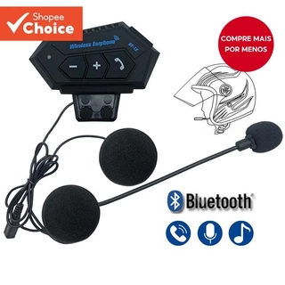 BT12 Bluetooth 5.0 Fone De Ouvido Capacete Da Motocicleta Sem Fio Handsfree Fones Estéreo Leitor Música Alto-Falante Sup