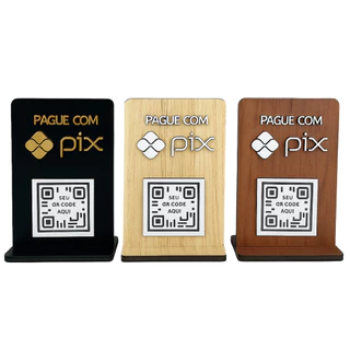 Placa PIX Pagamento QR Code Para Balcão Clínica Mercado Decoração MDF Colorido