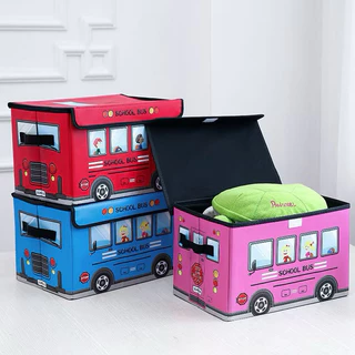 Caixa Organizadora Infantil Baú Ônibus Escolar Porta Treco Para Brinquedos Com Alças Laterias em Oferta na Shopee