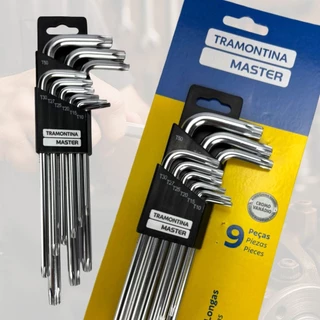 Jogo de Chaves Torx Trafix Longas Tramontina Master 9 Peças Aço Cromo Vanádio para Uso Profissional