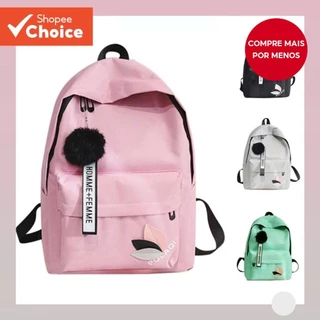 Mochila de lona estilo coreano tendência de rua estudante de viagem de grande capacidade