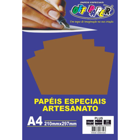 PAPEL PLUS MARROM A4 120G 20F OFF PAPER | Shopee Brasil