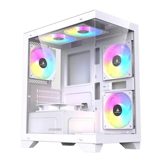 Gabinete Gamer Acegeek Rhythm, Mid-Tower, Lateral de Vidro, Branco, AG-RHYTHM-WH em Oferta na Shopee