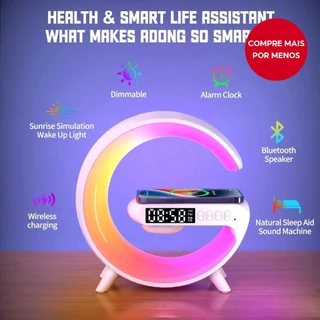 Alto-Falante Bluetooth Sem Fio Inteligente 4 Em 1 Com Carregador Nightlight Multifuncional RGB