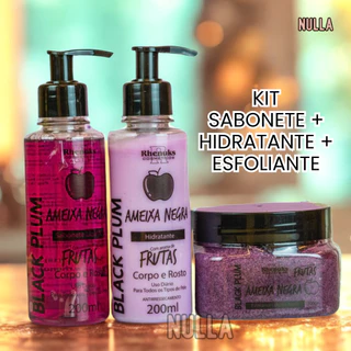 KIT SABONETE + HIDRATANTE + ESFOLIANTE AMEIXA CORPO E ROSTO RHENUKS