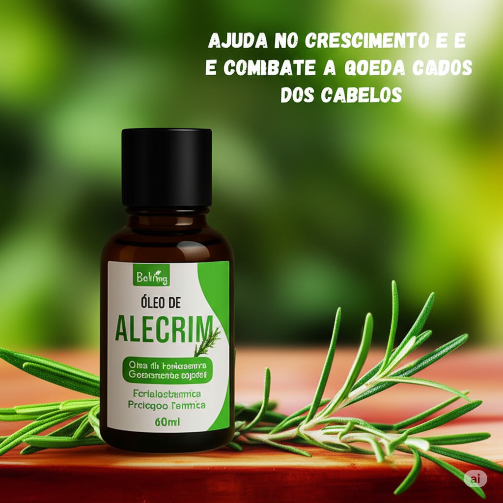 Óleo de Alecrim 60ml Super Crescimento Antiqueda Capilar Vitalidade ...
